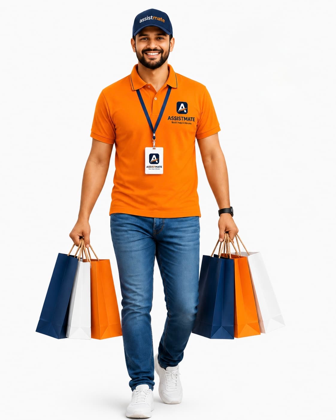 AssistMate helper carrying shopping bags